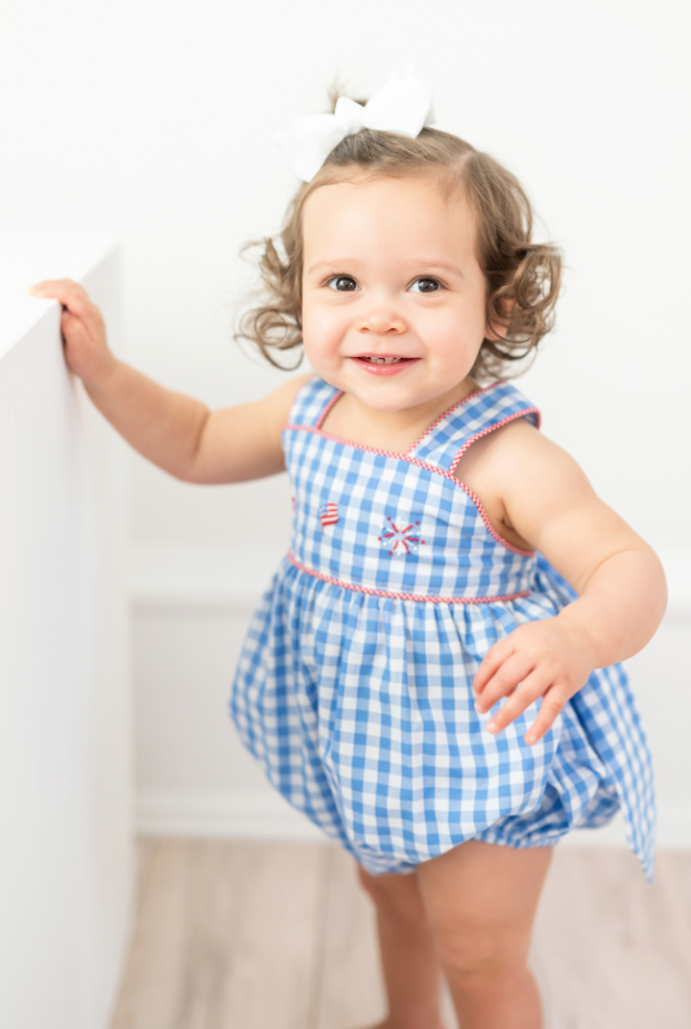 Red, White, and Blue Stitched Sunsuit