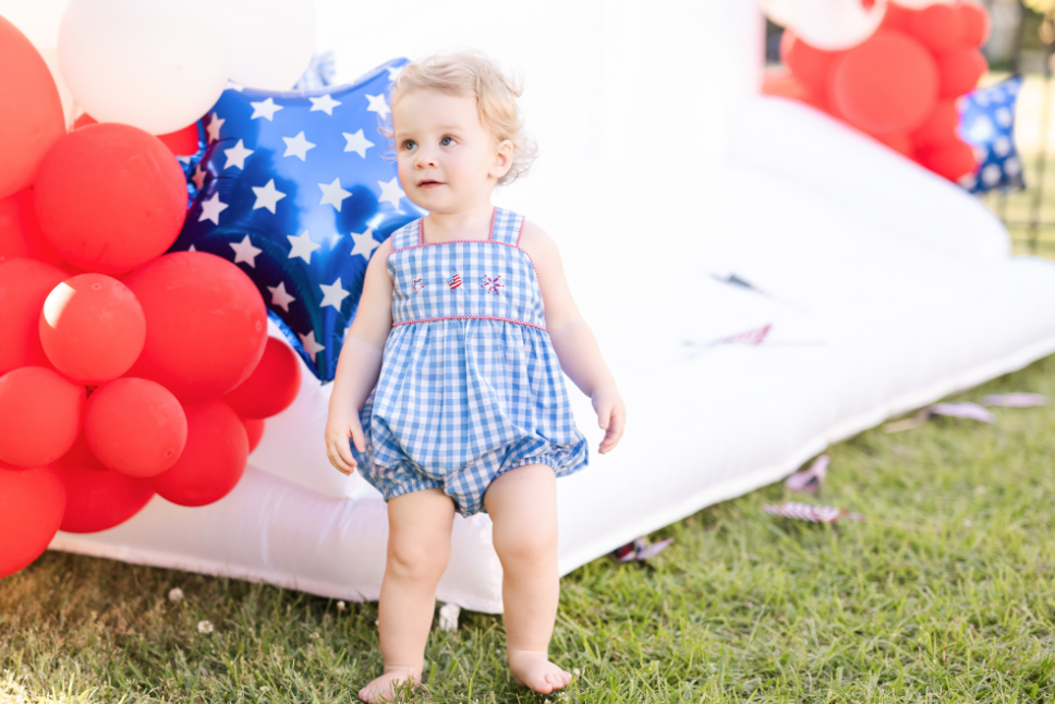 Red, White, and Blue Stitched Sunsuit