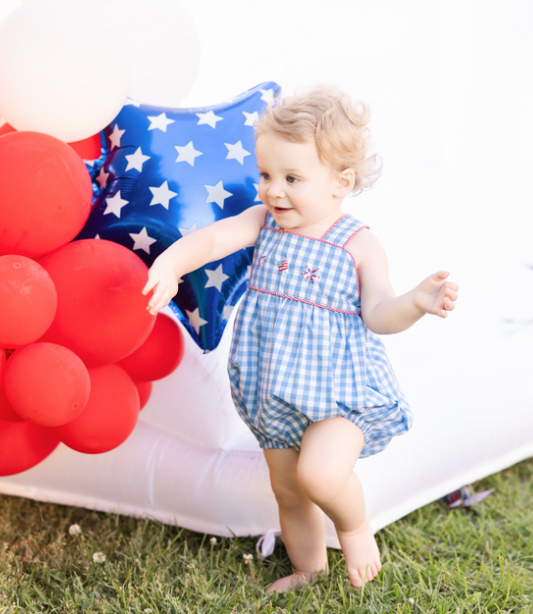 Red, White, and Blue Stitched Sunsuit