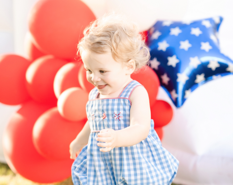 Red, White, and Blue Stitched Sunsuit