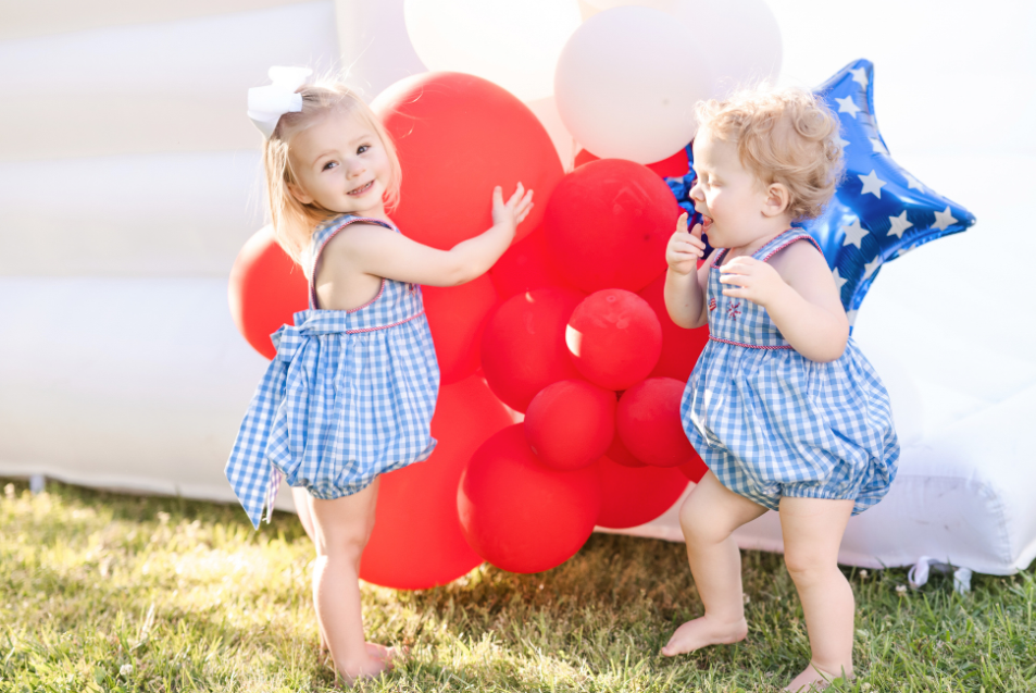Red, White, and Blue Stitched Sunsuit
