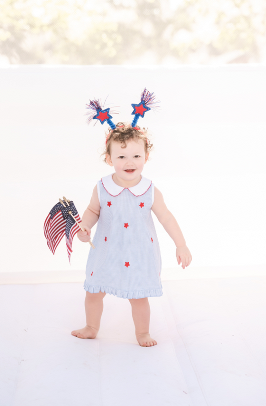 Blue Gingham Star Dress