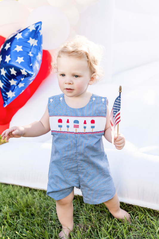 Popsicle Smocked Shortall
