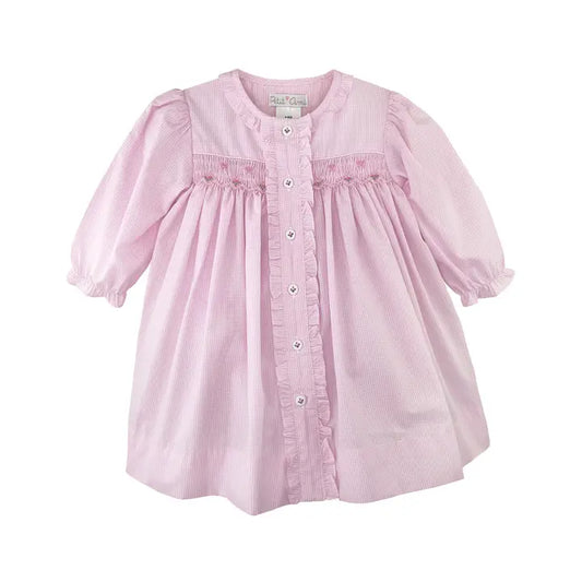 Pink Smocked Dress Set