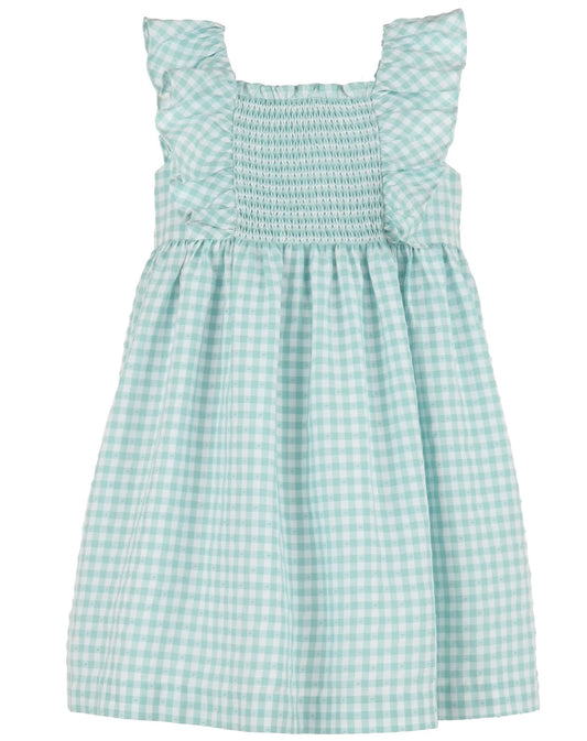 Gingham Flutter Dress