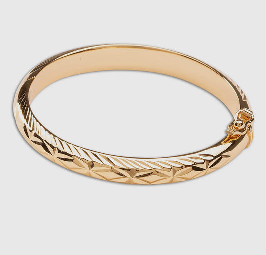 14K Gold-Plated Etched Baby Bangle