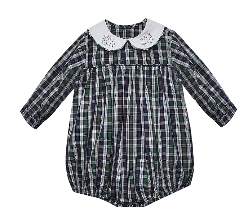 Plaid Train Sawyer Boy Bubble