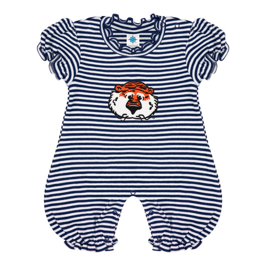 Auburn Stripe Ruffle Romper