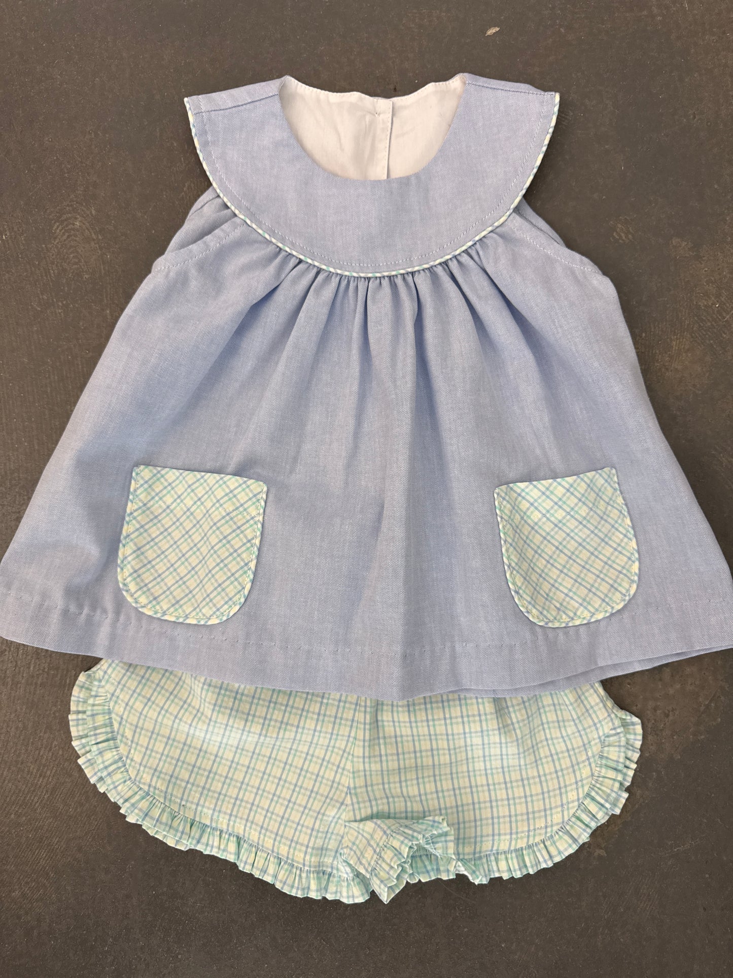 Chambray Ruffle Short Set