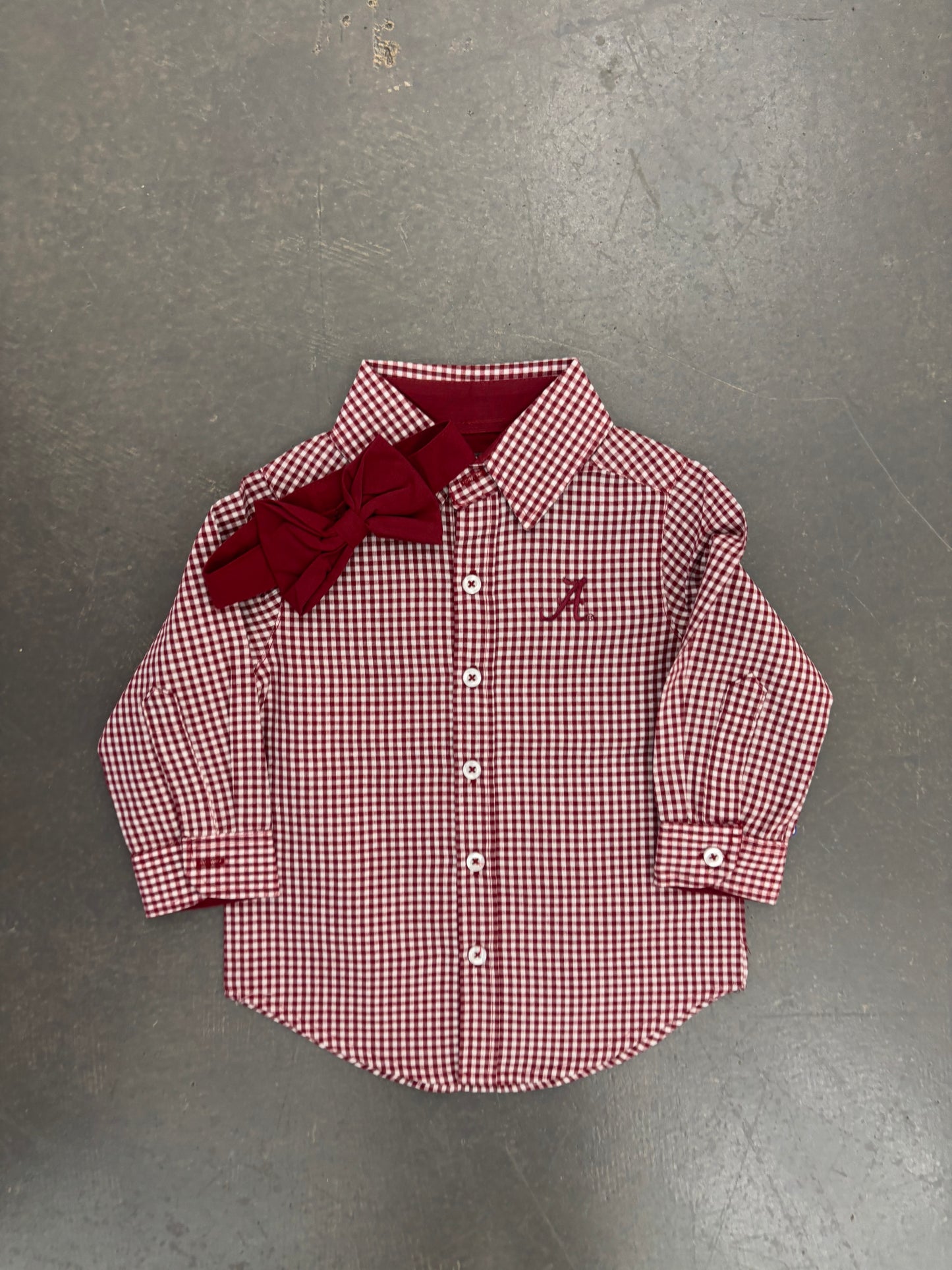 Gingham Shirt w/ Bowtie