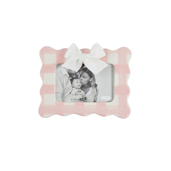 Gingham Pink Bow Frames