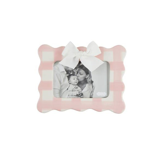 Gingham Pink Bow Frames