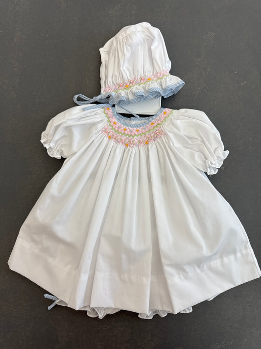 Smk Dress w/ Bloomers and Bonnet