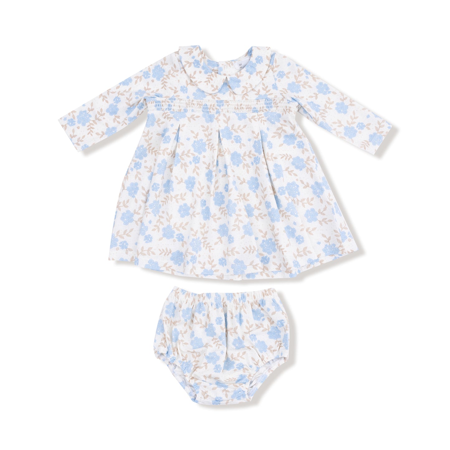 Baby Blue Floral Dress Set