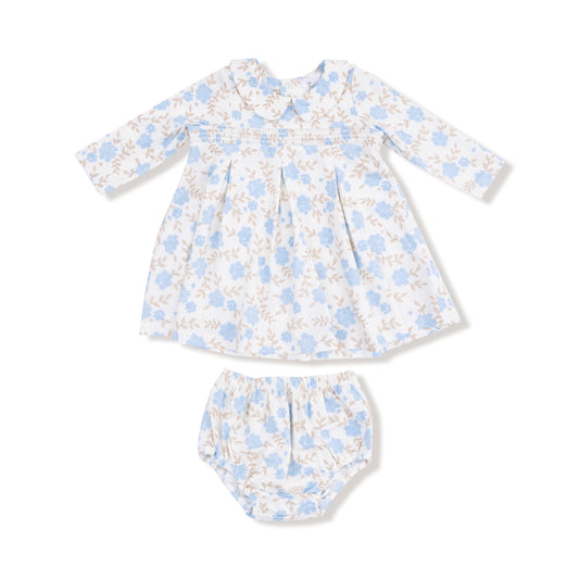 Baby Blue Floral Dress Set