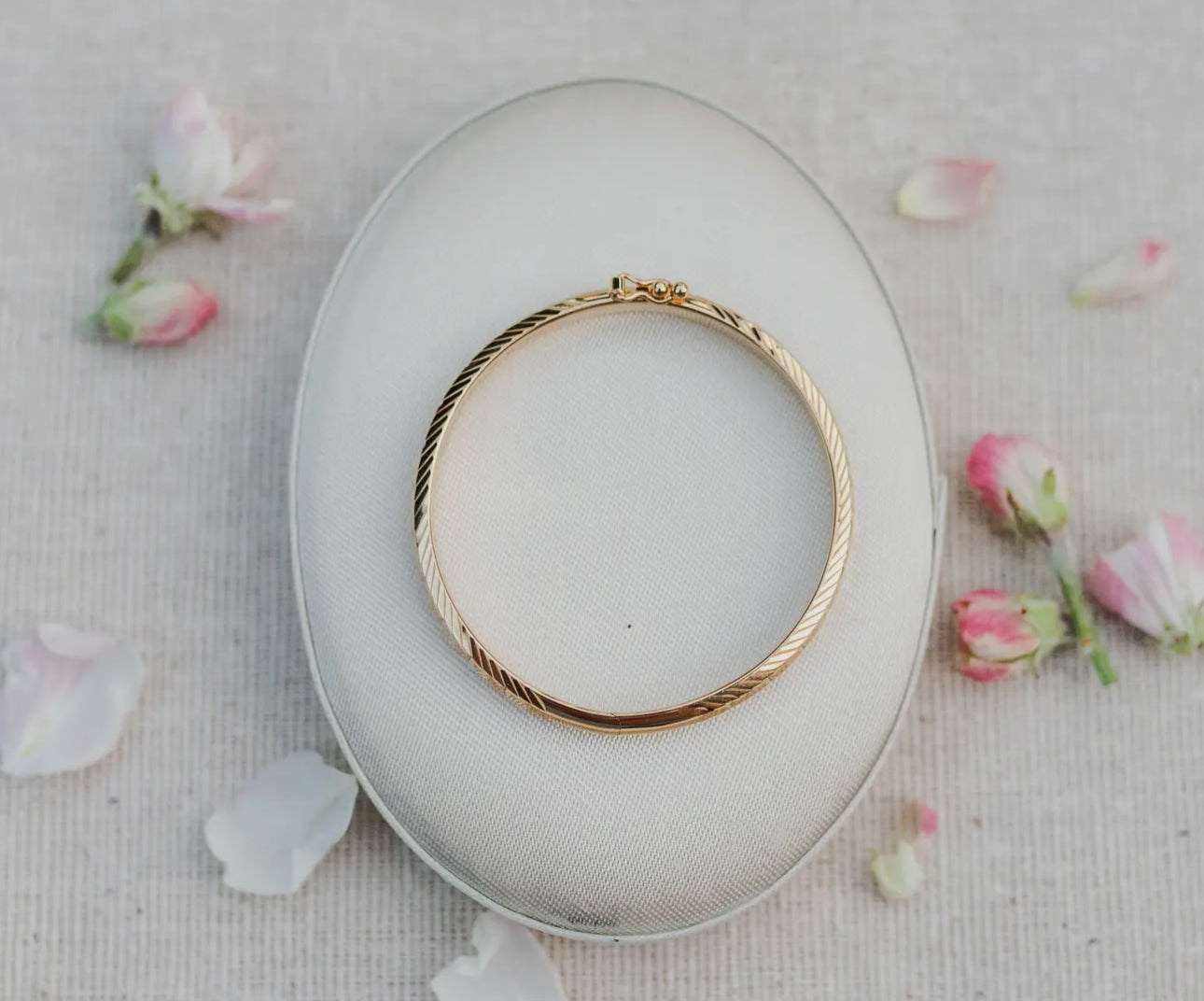 14K Gold-Plated Etched Baby Bangle
