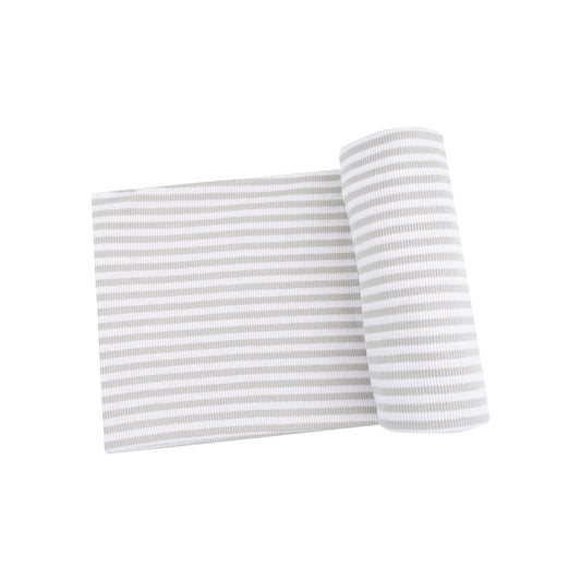 Basic Stripe Swaddle Blanket- Green/Ivory