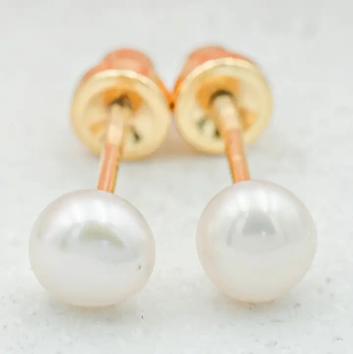 14K Gold-Plated Pearl Earrings