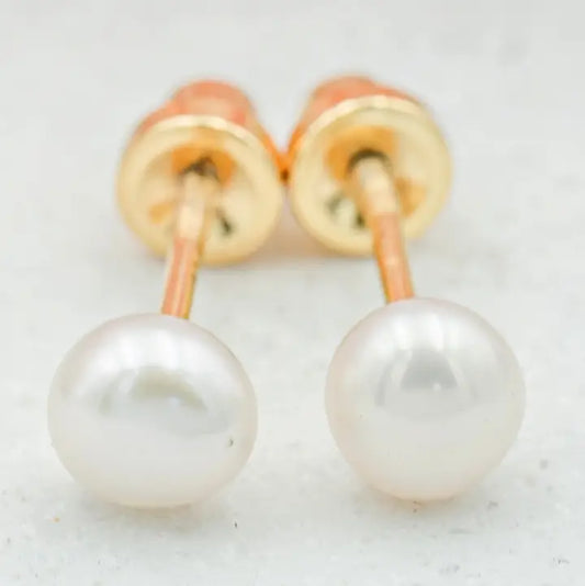 14K Gold-Plated Pearl Earrings