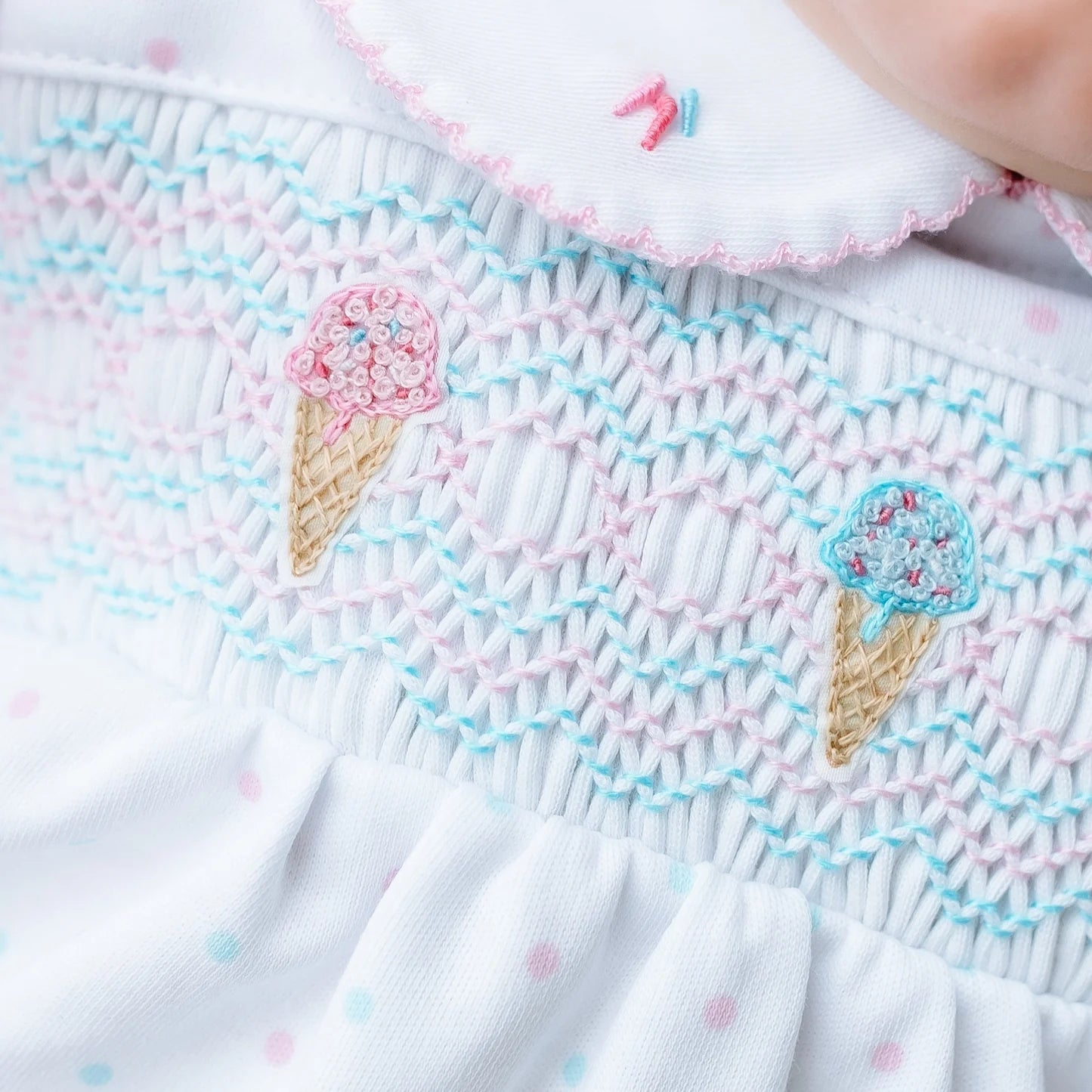 Ice Cream Smocked Diaper Set