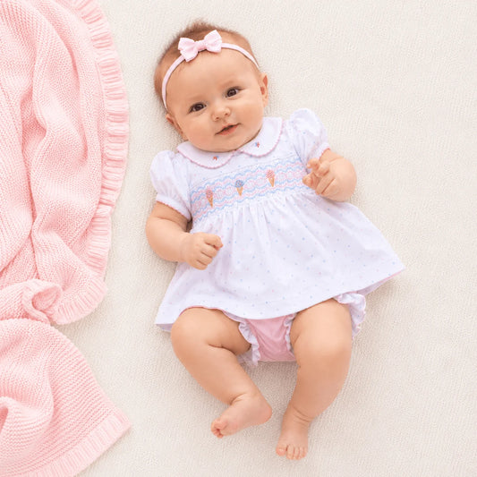 Ice Cream Smocked Diaper Set