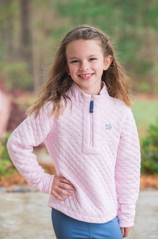 Girls Quilted Zip Pullover