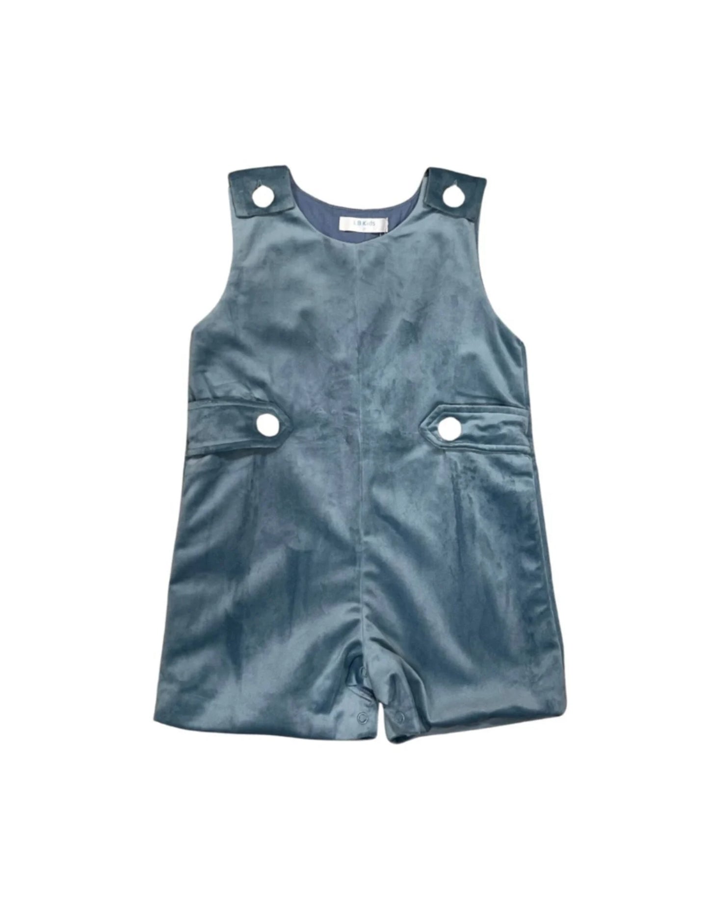 Navy Velvet Boy Shortall