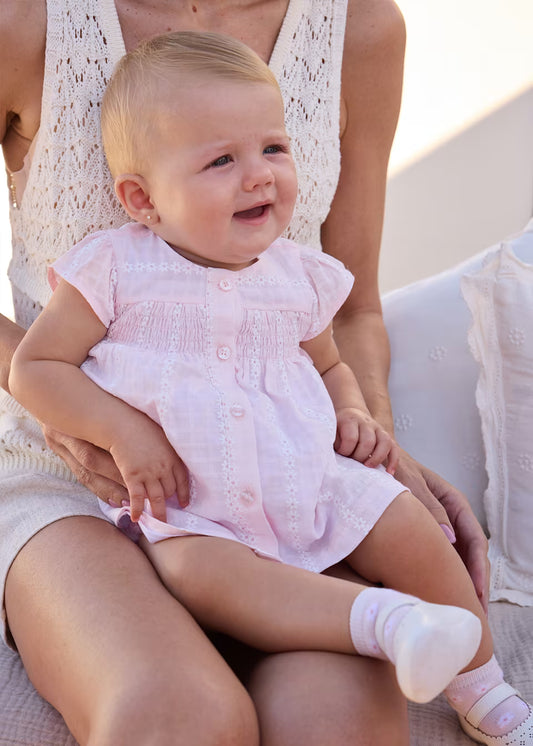 Pink Floral Dress with Bloomers