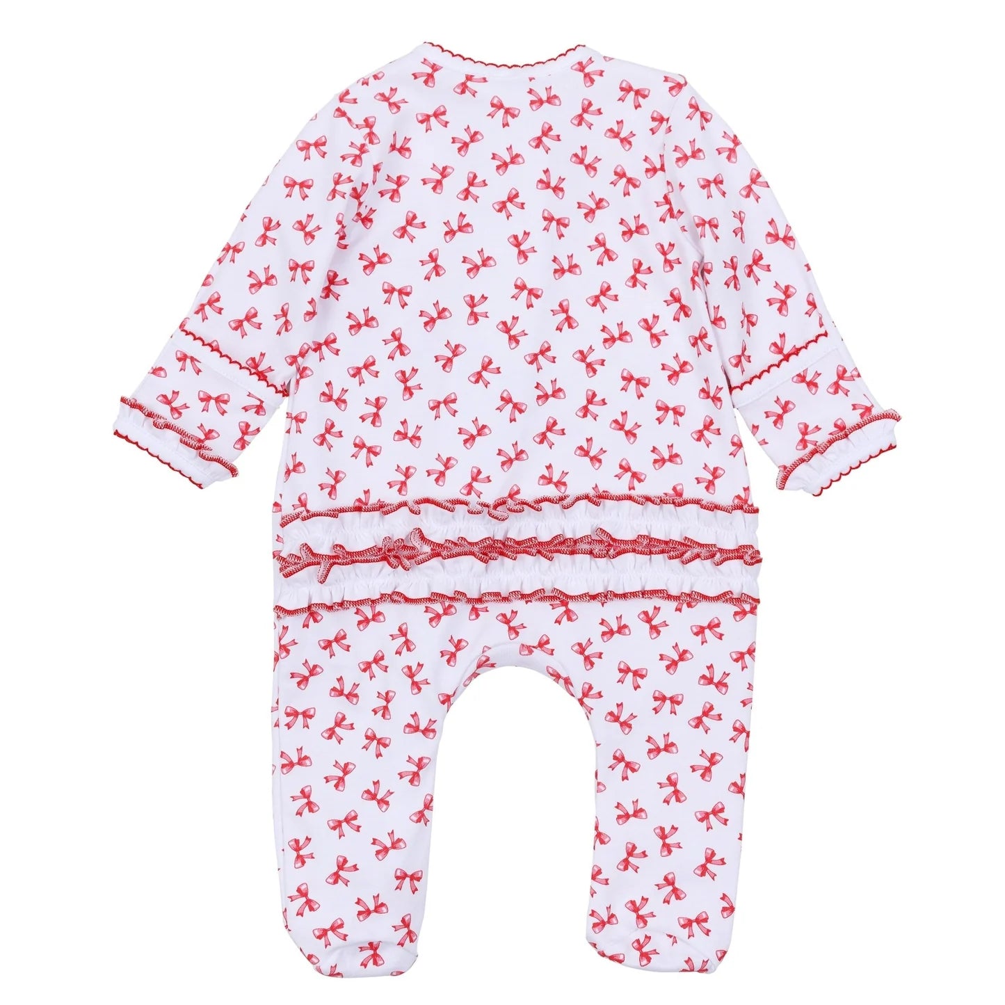 Scarlett Bows Print Zip Footie