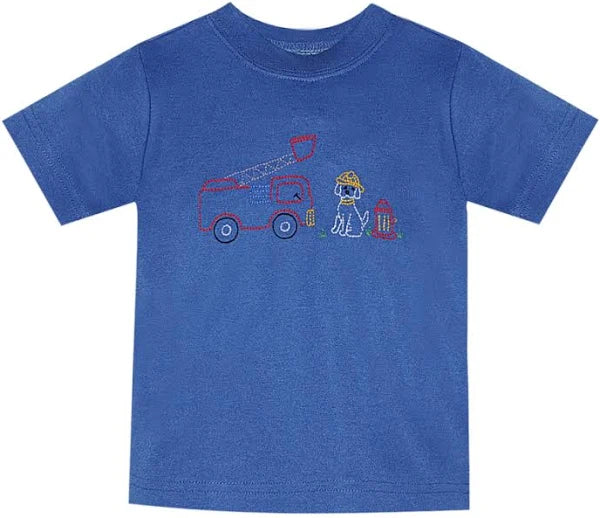 Houston Dog with Firetruck Shirt 18M