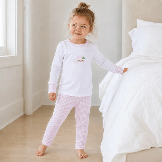 Sweet St. Nick Applique Long Pajamas