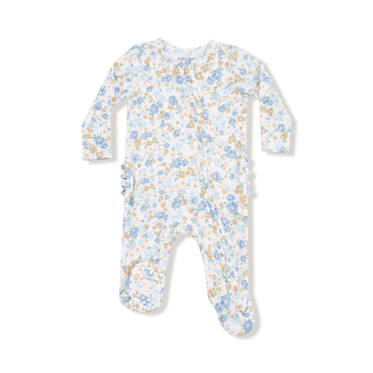 Sweet Rose Calico Ruffle Footie