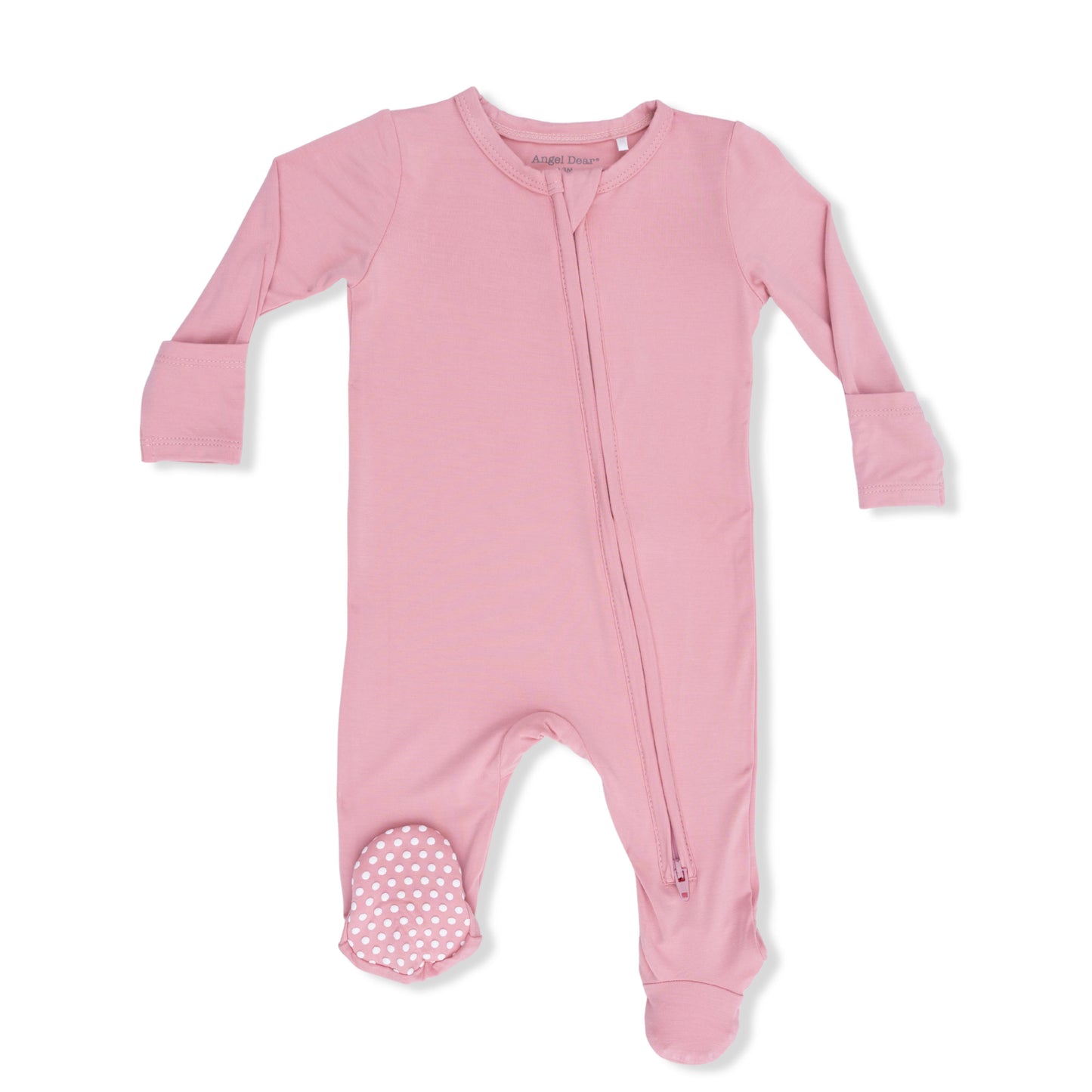 Solid Rose Zipper Footie