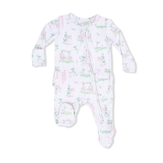 Pretty Golf Ruffle Zipper Footie