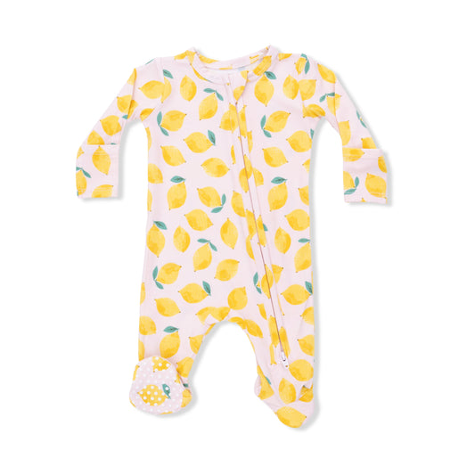 Sunny Lemons Zipper Footie