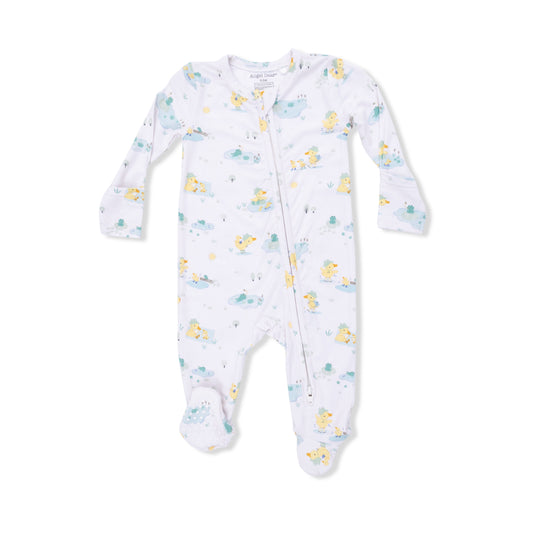 Frog and Duck Pond Zipper Footie