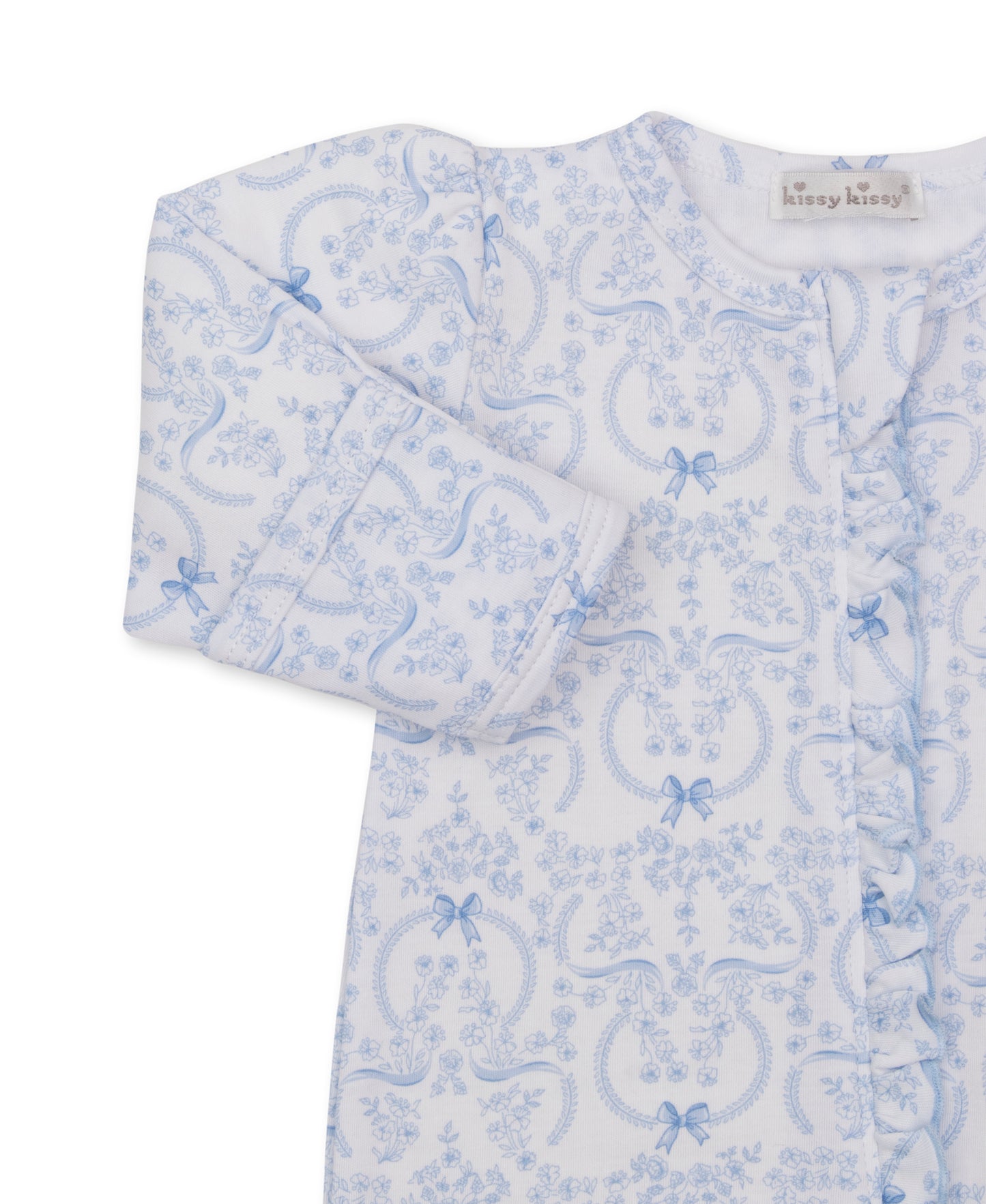 Delicate Blooming Bows Zip Footie