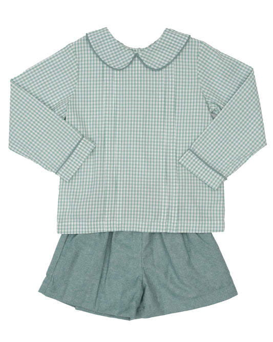 Tyler Teal Briar Check Short Set
