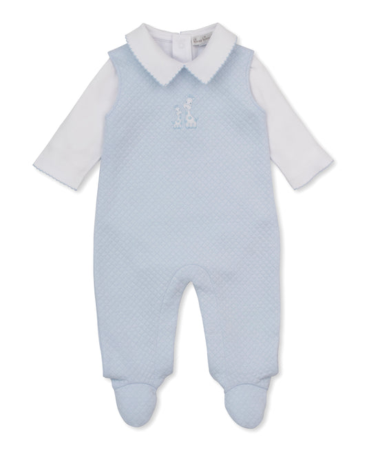 Giraffe Laughs Jacquard Overall Set