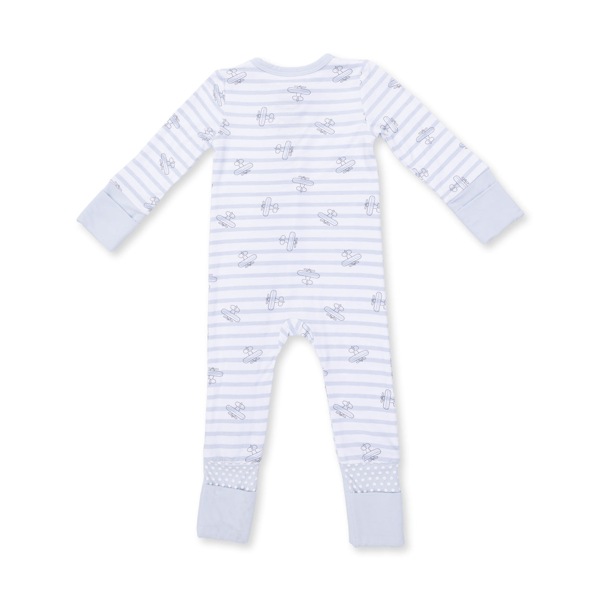 Airplane Stripe Zip Romper