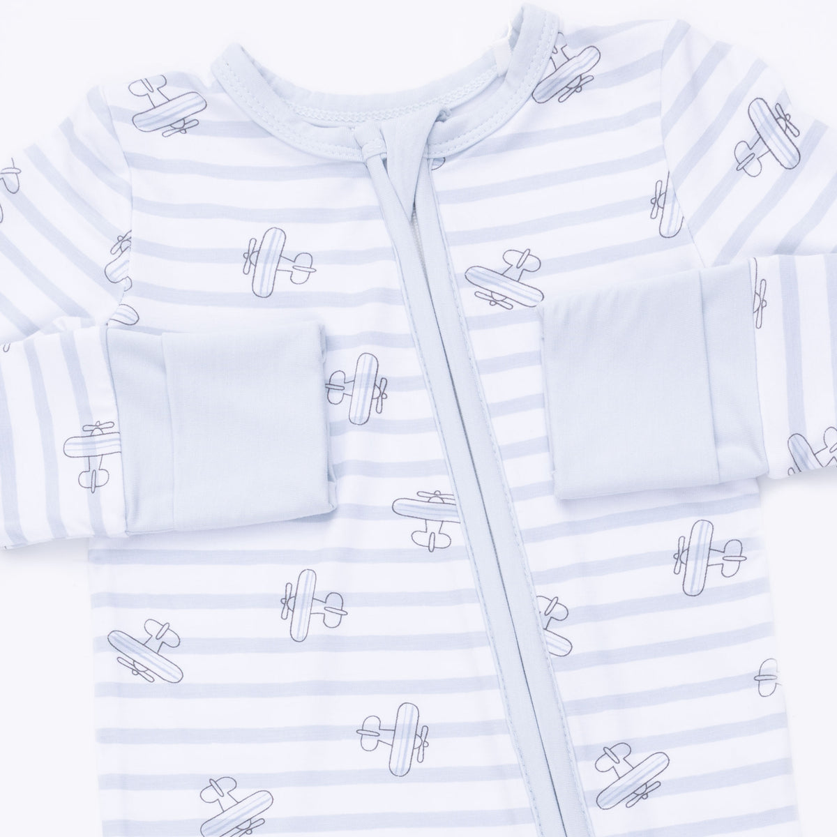 Airplane Stripe Zip Romper