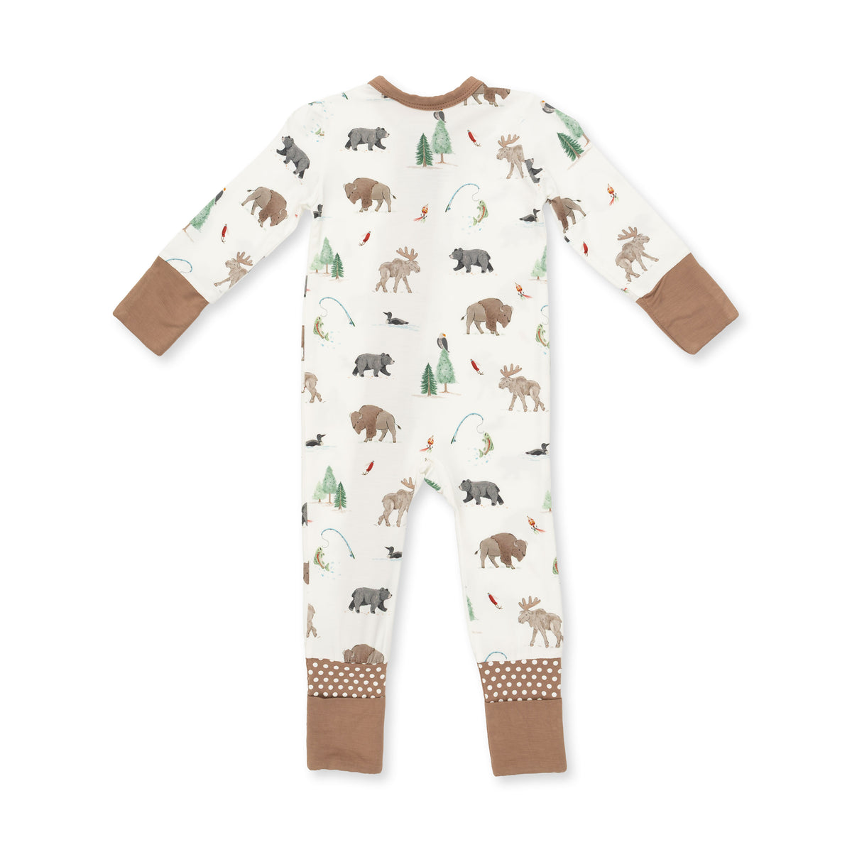 Northern Woodland Animals Zip Romper