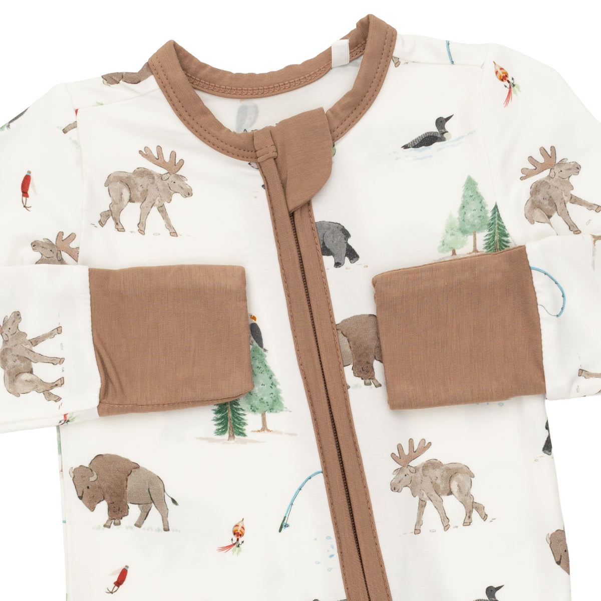 Northern Woodland Animals Zip Romper