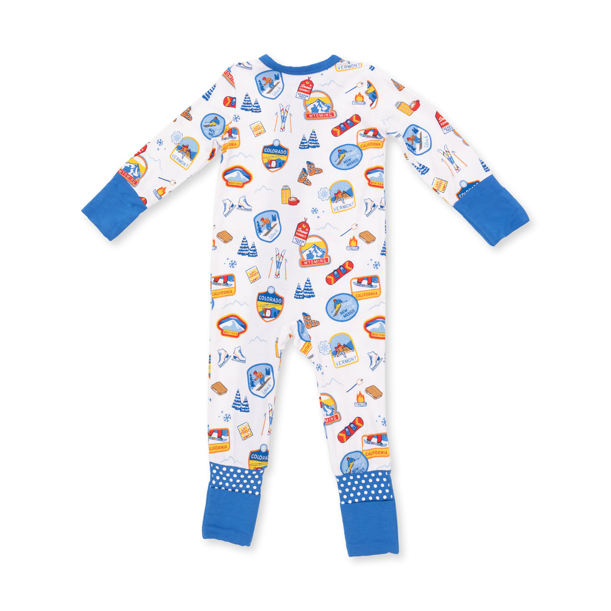 Vintage Ski Patches Zip Romper