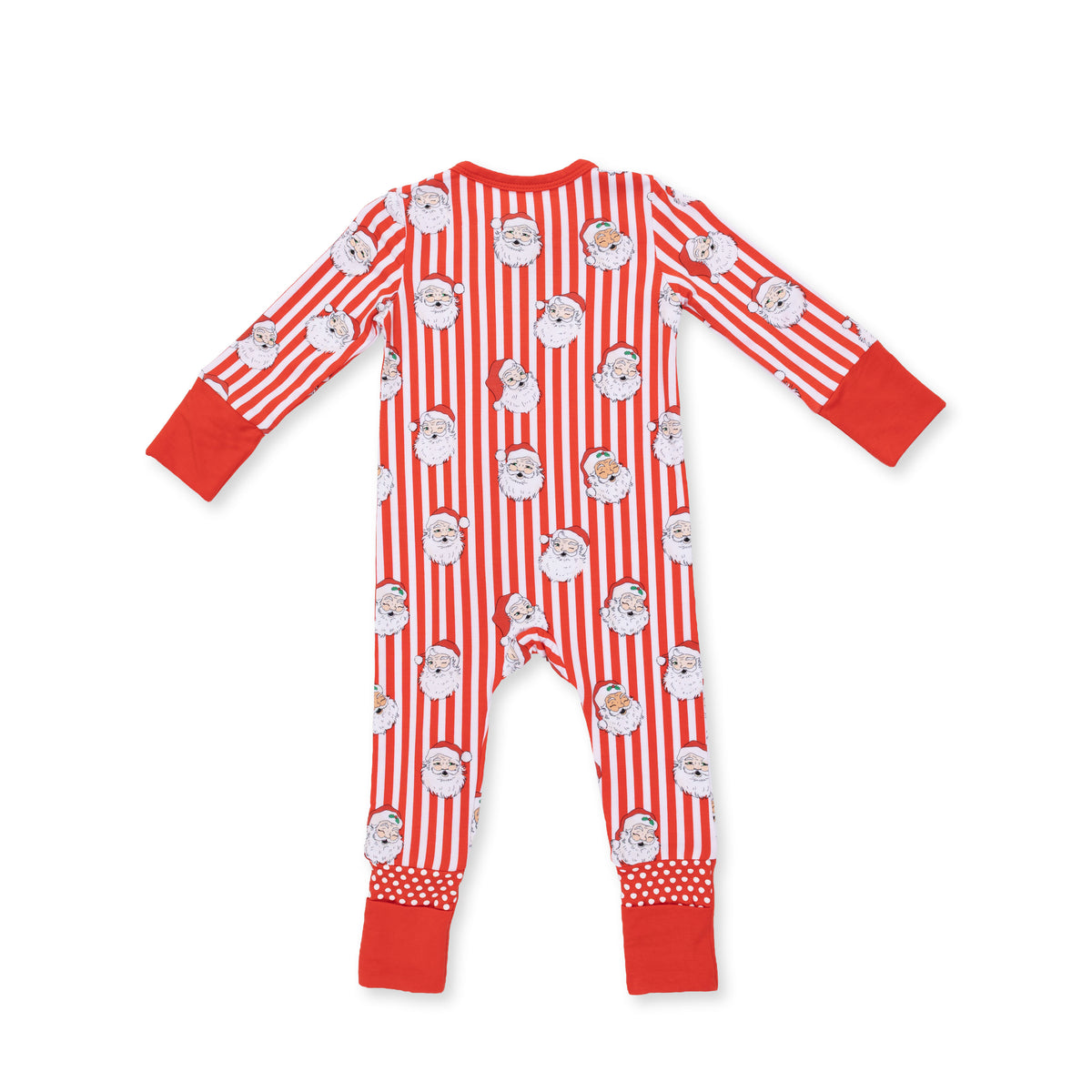 Vintage Santa Stripe Zip Romper