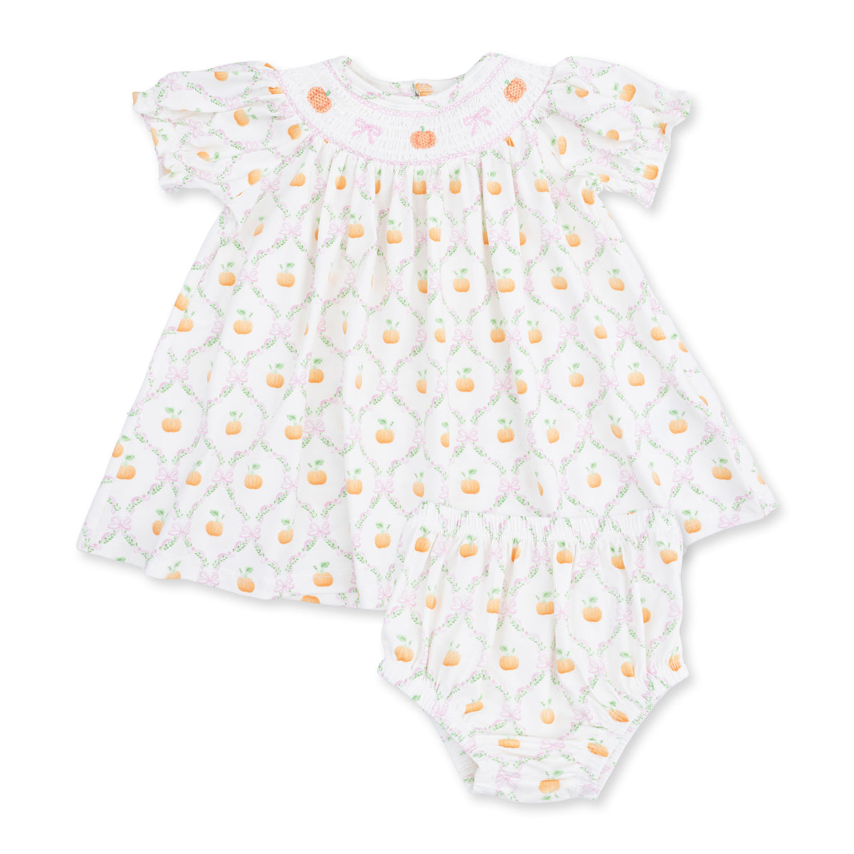 Pretty Pumpkin Trellis Dress Set