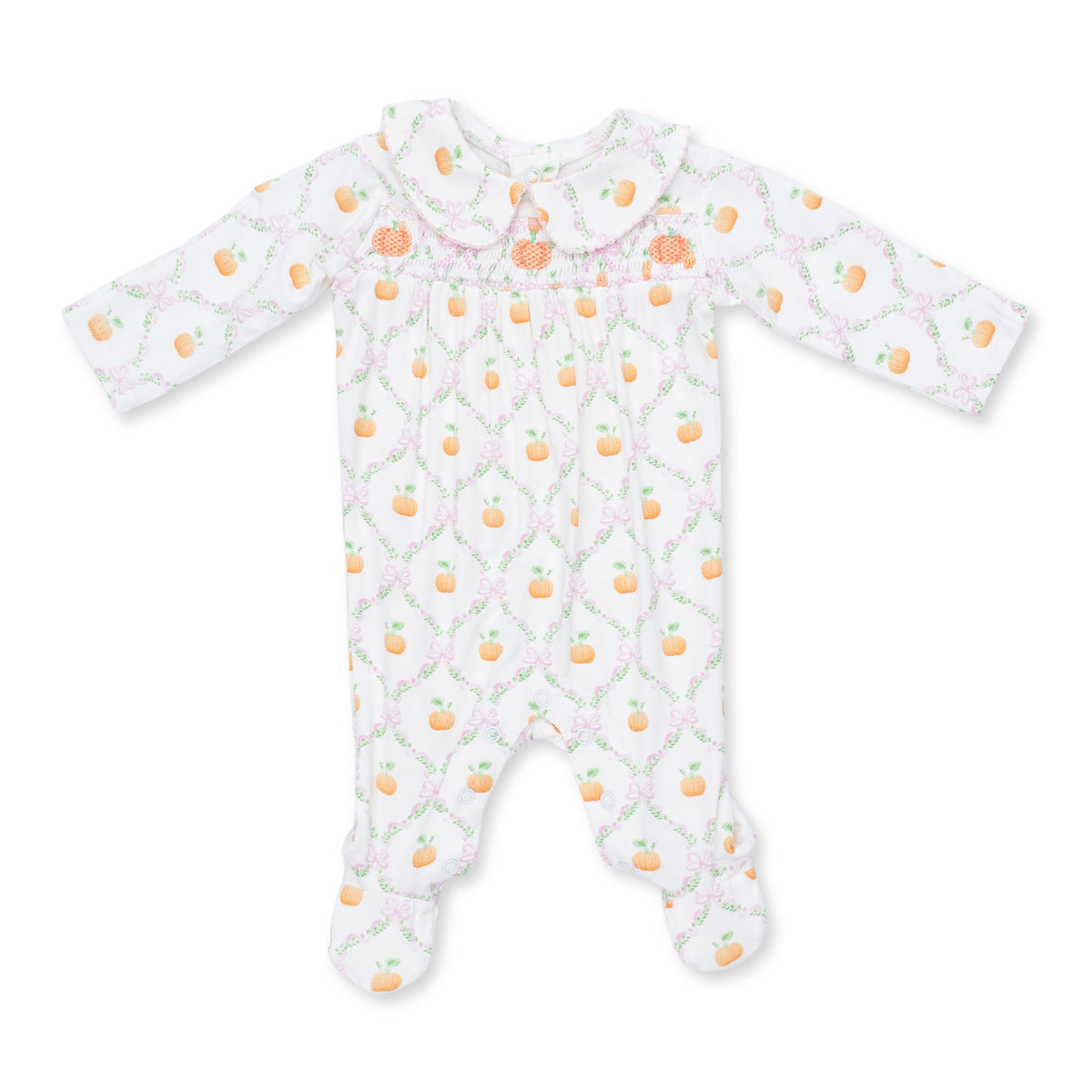 Pretty Pumpkin Trellis Footie
