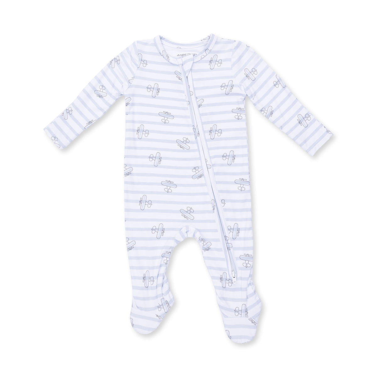 Airplane Stripe Zip Footie