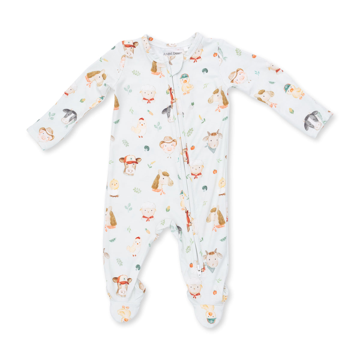 Baby Farm Faces Zipper Footie