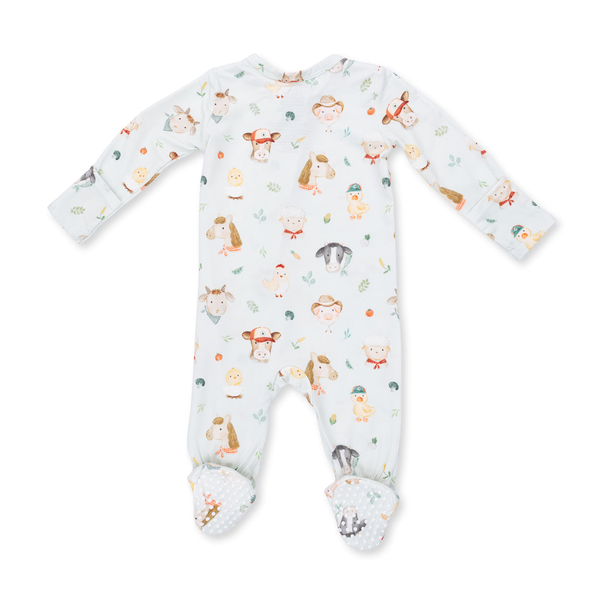 Baby Farm Faces Zipper Footie